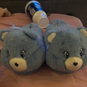 Blue Bear Plush Slippers